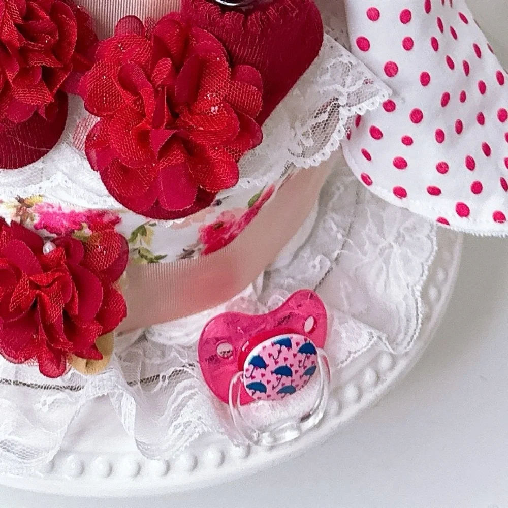 Bear Diaper Cake, Girls Diaper Cake
